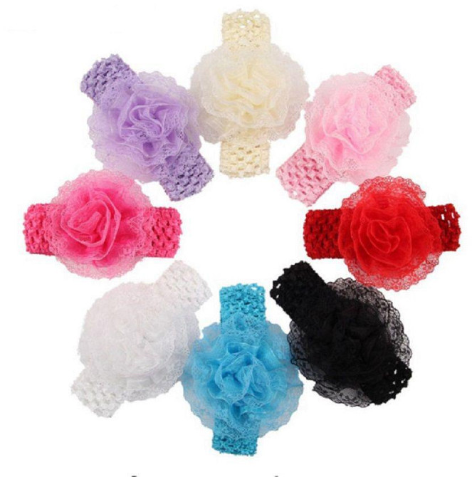 Пов'язка з квіткою дитяча на голову універсальний рожевий Київ - фото 4