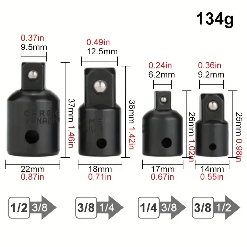 Набір перехідників для головок і трещоток 4 шт. Київ - фото 5