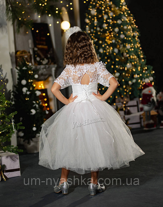 Детское нарядное белое платье ажурное 110-122 Снежинка Ангел Кривой Рог - изображение 4