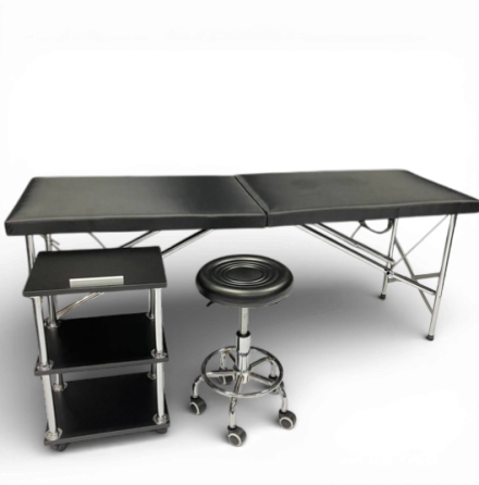 Косметологическая кушетка с тележкой и стулом без спинки (комплект) Киев