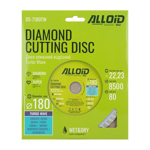 Диск алмазний відрізний Turbo Wave 180 мм Alloid Одесса - изображение 4