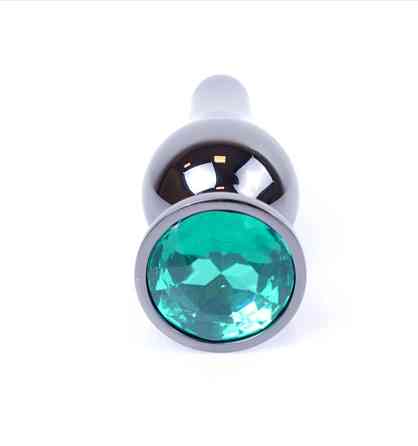 Анальна пробка - Jewellery Dark Silver BUTT PLUG- Green Sex Aura Київ