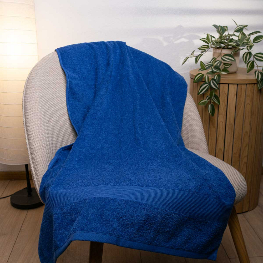 Махровий рушник середнього розміру з Бордюром GM Textile 50х90см 400г/м2 (Синій) Суми - фото 15
