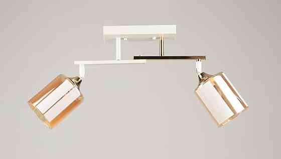 VALESO Люстра стельова VALESO K2322/2 на 2 плафони E27, Білий+Золото, Метал/Скло Коломыя