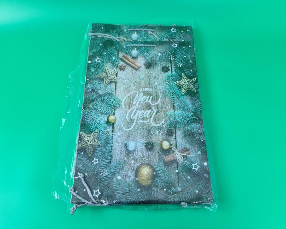 Новогодний ,картонные пакеты с ручками Гигант вертикальный 30х47х12-021 (12 шт) Харьков - изображение 2