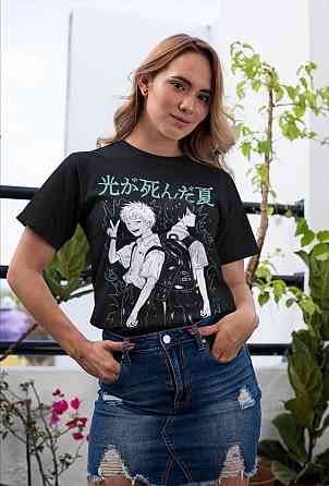 Футболка для мальчика аниме Магическая битва оверсайз (рост от 165 до 180 ) Черний AnimeJ0340m Днепр