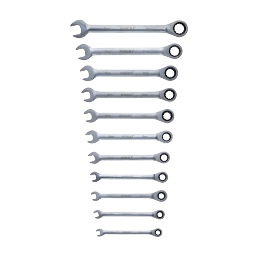 Набір ключів ріжково-накидних з тріскачкою (8,10,12,13,17,19мм) CrV satine 6шт SIGMA Житомир - фото 2