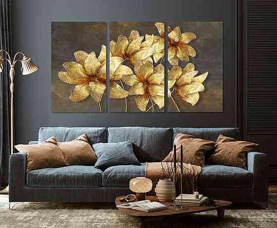 Модульна картина у вітальню/ спальню     Квіти      ART-040_3A 70х130 см Київ