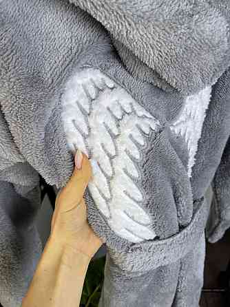 Махровий халат жіночий із капюшоном Сірий XL Харків