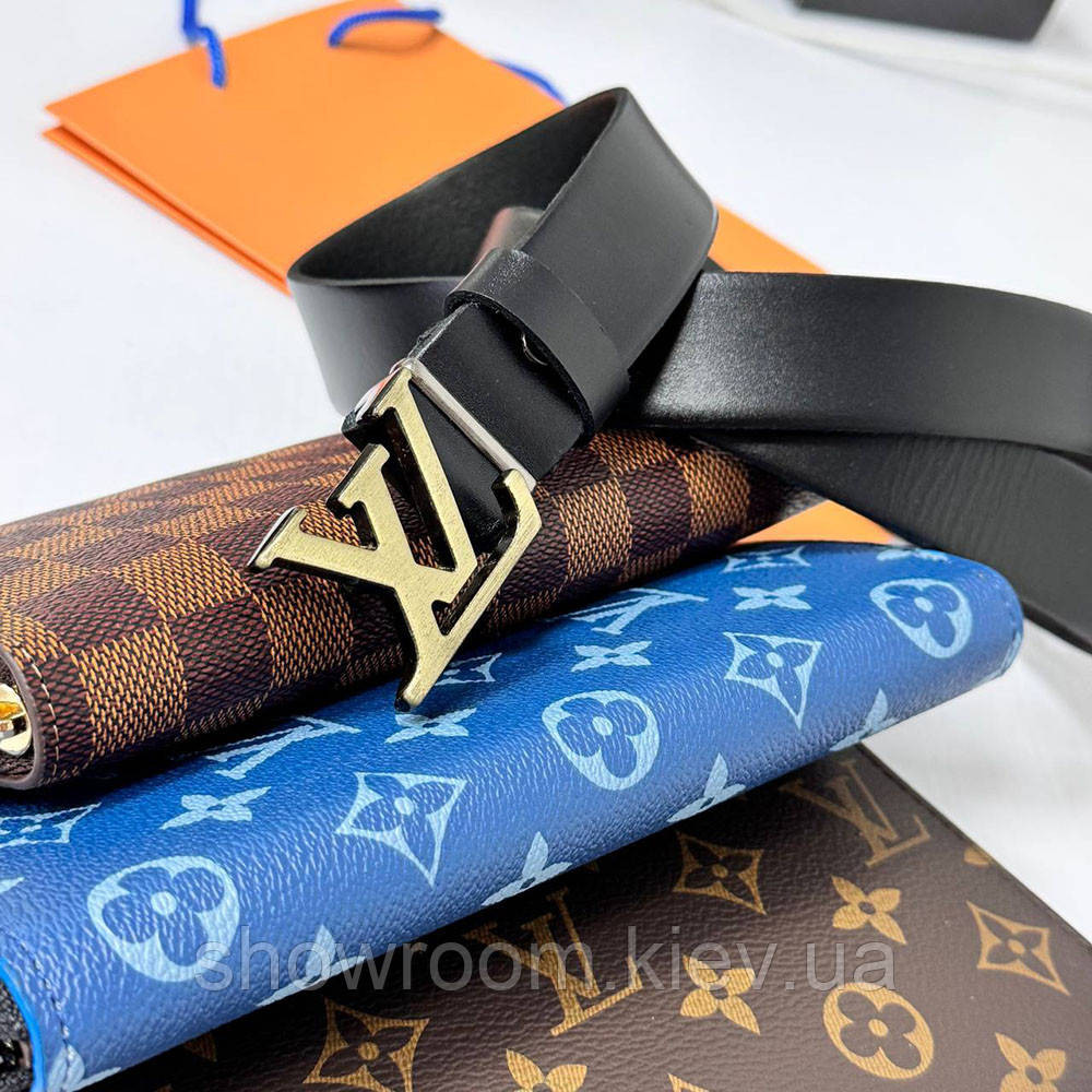 Женский кожаный ремень Lv, лв gold (3 cм) (7111) Киев - изображение 6