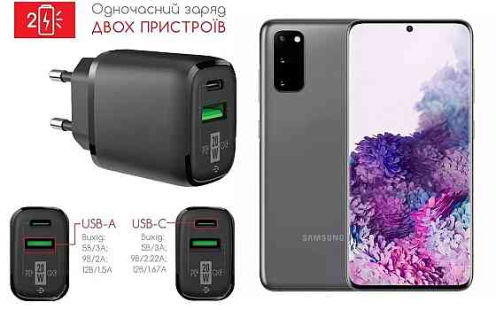 Сетевое зарядное устройство для Samsung Galaxy S20 Ultra, 20W 3A, Quick Charge 3.0 Киев