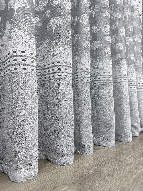 Тюль VR-Textil 2143т Жакард Білий з сірим 500х270 см (43-423) Київ - фото 8