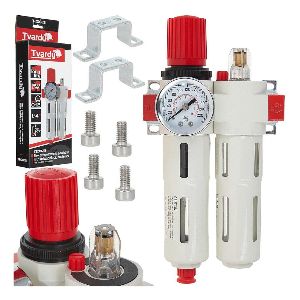 Блок підготовки повітря 1/4" "Tvardy" для комресора (4 в 1) Київ - фото 1