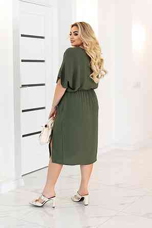 Летнее платье с поясом Fanta Батал 54-56, Хаки Киев