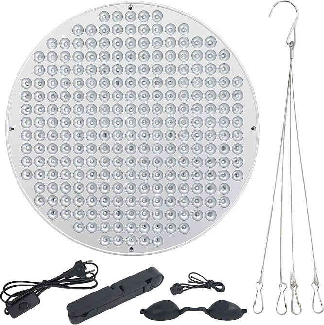 Лампа для загара 250LED 460nm круглая серебристая портативная для лица и тела складная подставка крючки Киев - изображение 9