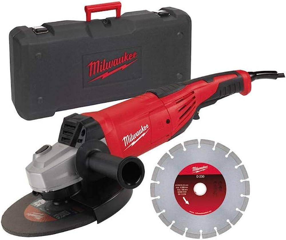 Кутова шліфувальня машина MILWAUKEE 230 мм AG22-230DMS-DSET (+ захисний кожух, бокова рукоятка, фланець, фланцева гайка, кабель, Одеса - фото 1