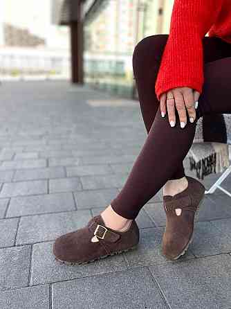 Egga Клоги жіночі EGGA шоколадні натуральна замша закрита п'ята розмір ( -32) Коломия