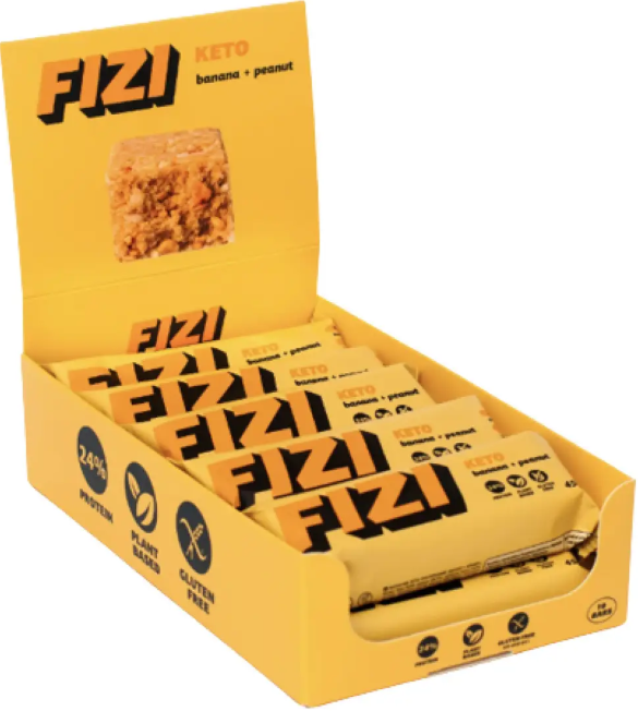 Протеиновые батончики FIZI KETO Protein Bar 10x45g банан арахис Киев - изображение 4