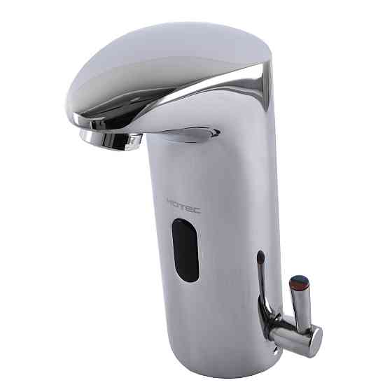 Змішувач сенсорний для умивальника HOTEC 19.114-DC/AC (220V/6V) з трансформатором,латунний Hot/Cold Київ