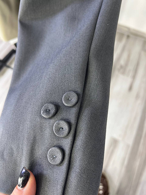 Пиджак женский Qidian 9329 двойка имитация жилетки оверсайз свободный широкий крой one size, серый, one size Киев - изображение 8