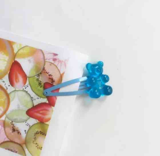 Бижутерия мишки заколка, голубая, размер мишки 3см*1,5см Киев