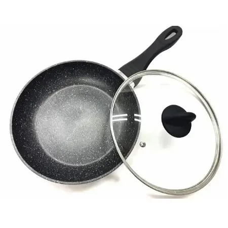 Сковорода с крышкой 24см Benson BN-491 с мраморным покрытием Коломыя - изображение 2