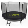 Батут с защитной сеткой и лестницей Atleto 312 см Black (до 150 кг) Черный + Подарок