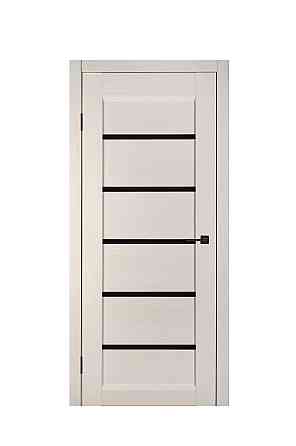 Дверь Реликт Лайн 30 Крем + Черное стекло 60*200 см Межкомнатная дверь для дома Двери для офиса Киев