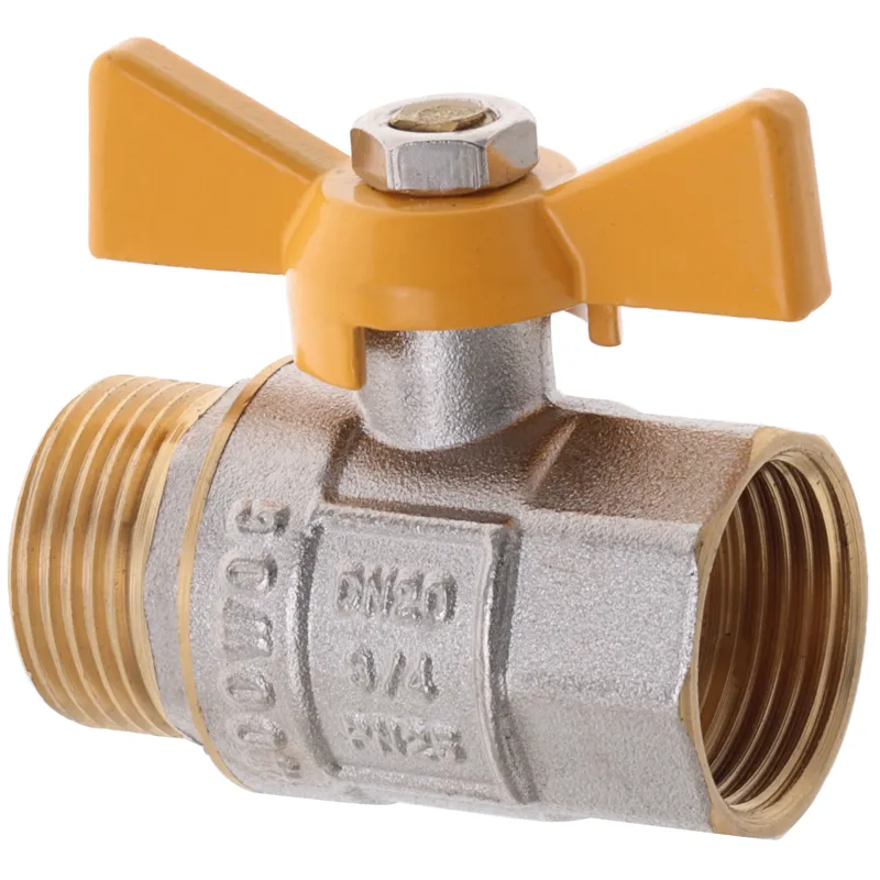 Кран кульовий Waterpro WP607-20FMW-Y - 3/4" FMW ГШМ YELLOW, ручка "метелик" жовта (WP2892) Київ - фото 1