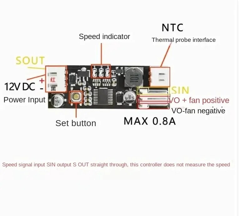 Регулятор швидкості вентилятора з термодатчиком 12В Київ - фото 4