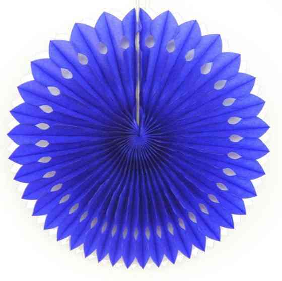 Бумажный веер декоративный 20 см сапфир Киев