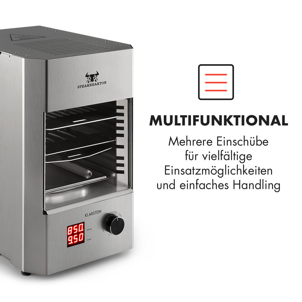 Стейк-реактор 2.0 - версия из нержавеющей стали - гриль для помещений, высокотемпературный гриль 1600 Вт, 850 Ровно - изображение 6