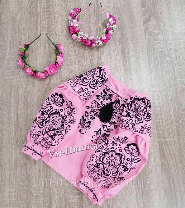 Дитяча вишиванка Троянда-листочки рожева Кривий Ріг - фото 2