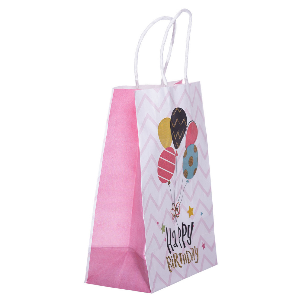 Набор подарочных пакетов из бумаги 12 (шт) Happy Birthday картонные красивые пакеты для подарков 15×8×21 (см) HP-10359-23PLINNE Киев - изображение 3