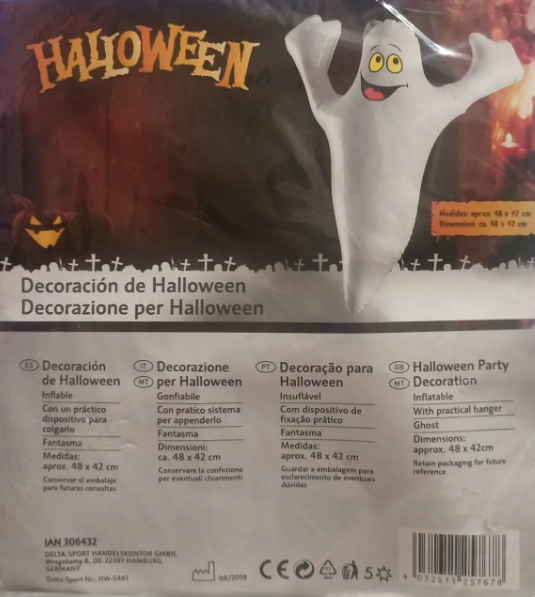 Кулька Хелловін Привид 42 на 48 см білий Київ - фото 3