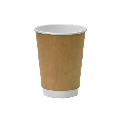 Стакани одноразові Romus паперові двостінні 350 мл 25 шт. Євро Крафт+білий (R35025772) Вінниця - фото 1