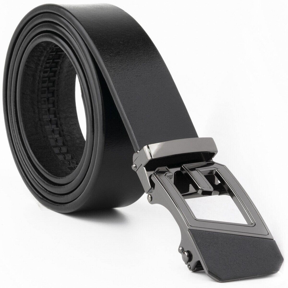 Ремінь чоловічий з пряжкою автомат Vintage 20322 Чорний Київ - фото 6