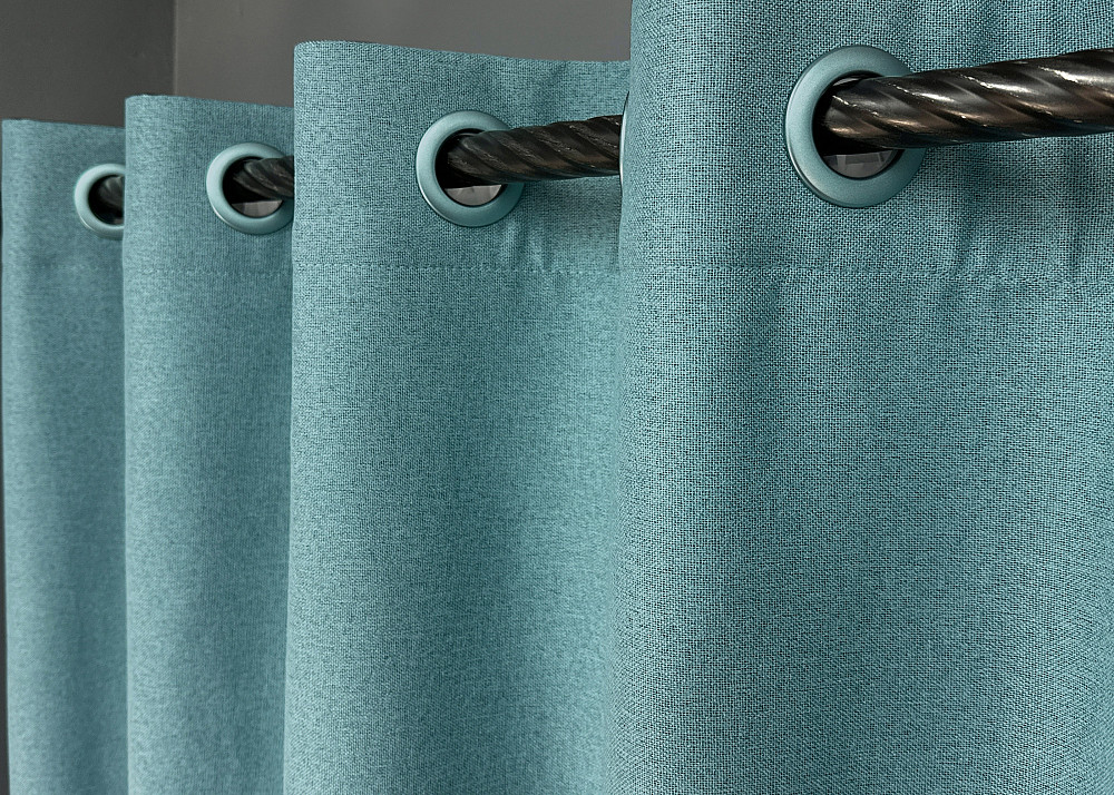 Комплект штор на люверсах VR-Textil Блэкаут двусторонний ASHEN NIGHT № 1846ш Лазурный 150х270 см 2 шт (37-0287) Киев - изображение 6