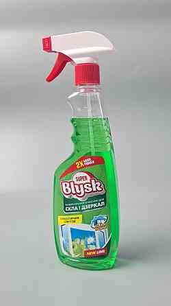 Очисник Super Blysk для скла та дзеркал з намірним спиртом Зелене яблуко 500 г (курок) (1 шт.) Харків
