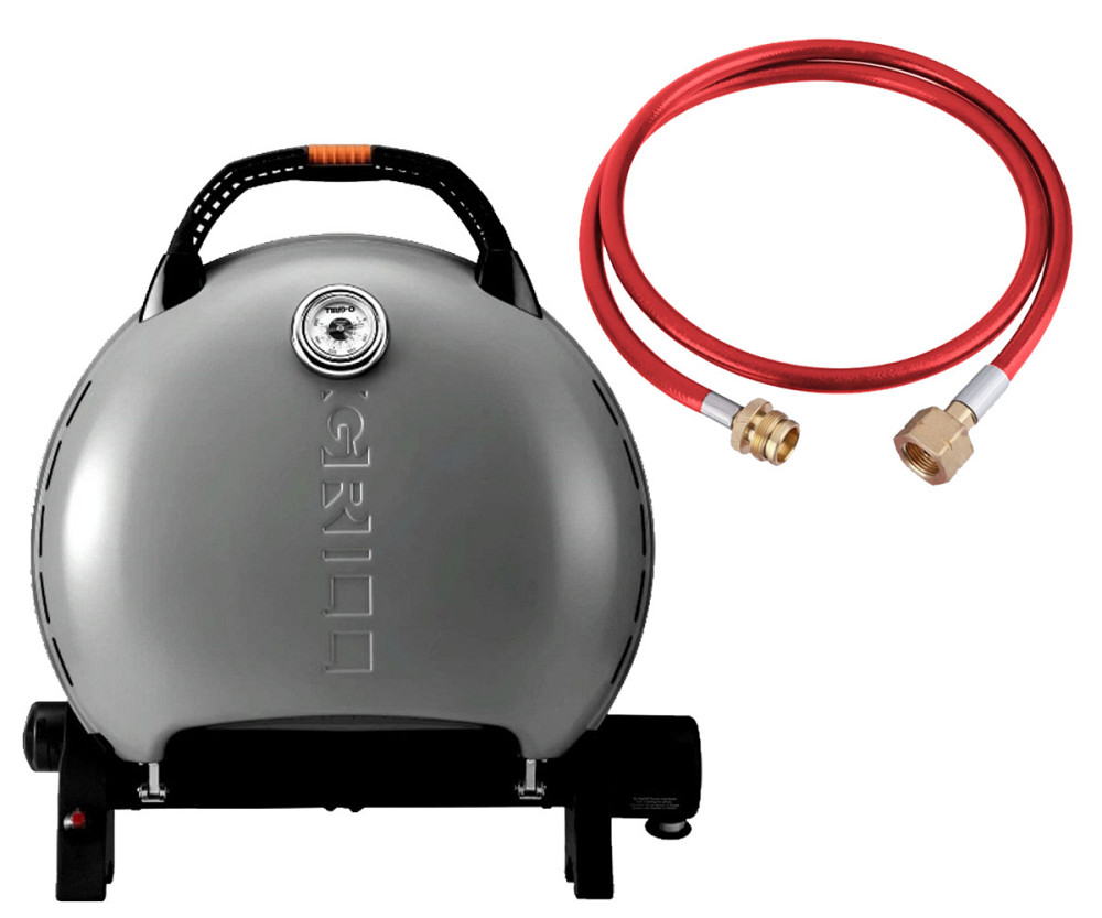 КОМПЛЕКТ Портативний переносний газовий гриль O-GRILL 600T, срібло + шланг в подарунок! Код: 011681 Рівне - фото 1