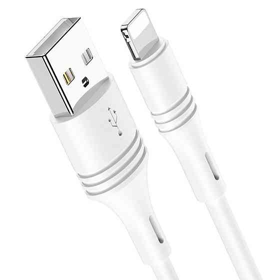 Кабель BOROFONE BX43 USB to iP 2.4A, 1m, PVC, PVC connectors, White Київ