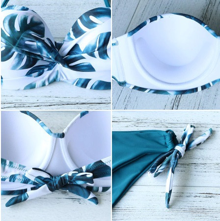 Женский раздельный купальник зелено-белый Киев - изображение 4