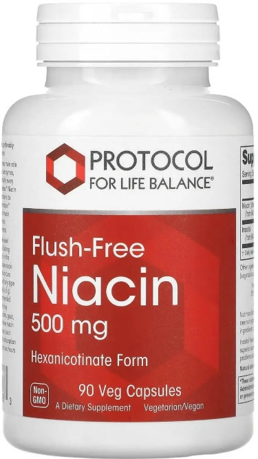 Ніацин (вітамін В3) Protocol for Life Balance Flush-Free Niacin 500 мг 90 капс Київ - фото 1