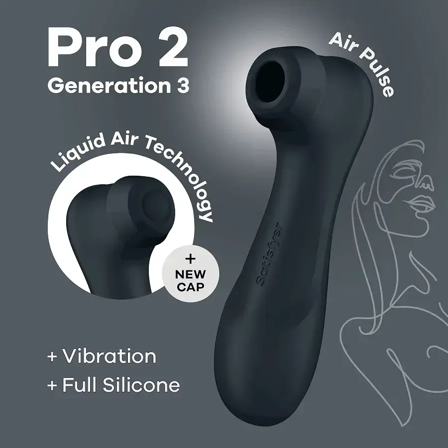 Вакуумний кліторальний стимулятор Satisfyer Pro 2 Generation 3 with Liquid Air Dark Grey Львів - фото 1