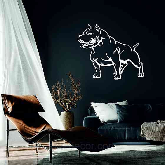 Декоративное настенное Панно «Американский питбультерьер» Декор на стену 110*92 см, Белый Киев