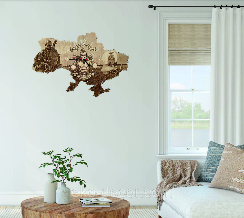 Дерев`янний настінний годинник "Козак" Київ - фото 5