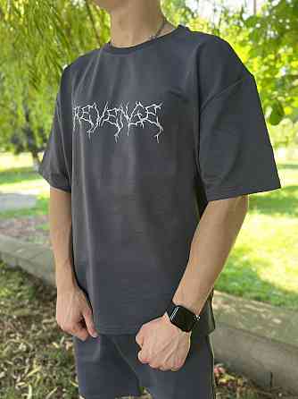 Літній костюм oversize unisex ГРАФІТОВИЙ (шорти + футболка) Чернівці