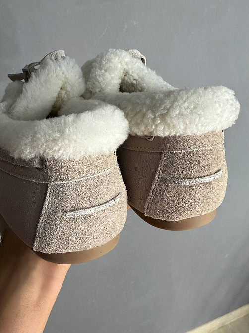 Ботинки женские Hengji 992-11 замшевые мокасины на меху с опушкой бежевые, 37, 23,5 см Киев - изображение 17