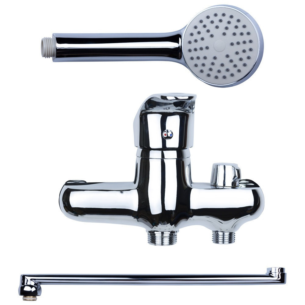 Смеситель NL Ø40 для ванны гусак прямой 350мм дивертор встроенный картриджный AQUATICA NL-2C243C (9750220) Киев - изображение 3