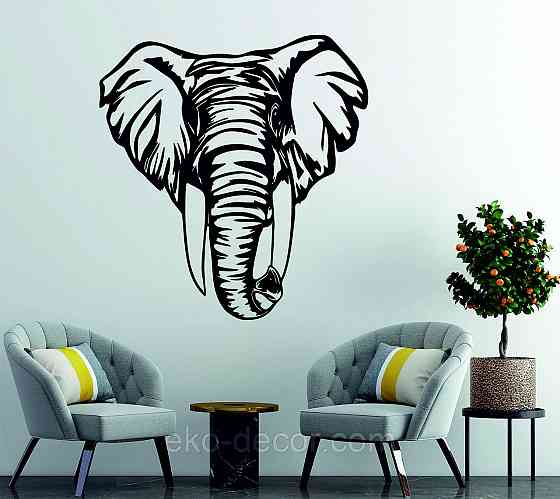 Декоративное настенное Панно «Слон», Декор на стену 70*66 см, Черный Киев